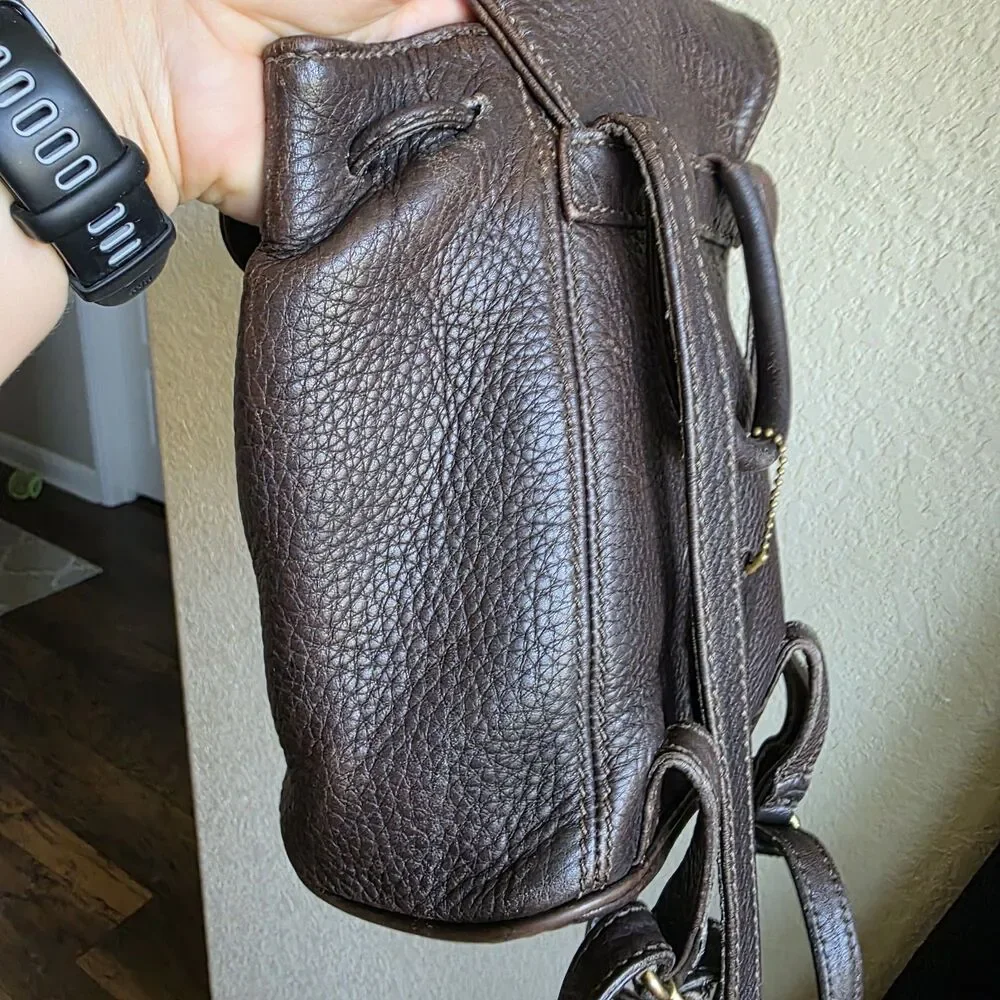 Vintage Coach 4925 Pebbled Leather Mini Backpack - Brown Color - Made in USA